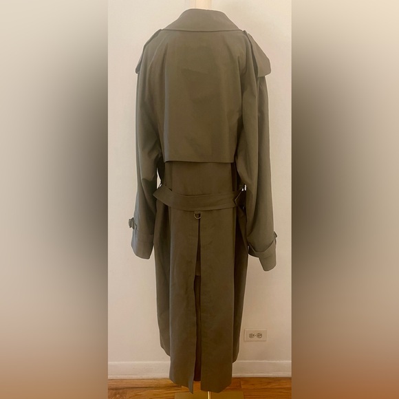 Vintage Burberry Men's Double Breasted OLIVE Green Trench Coat - Picture 4 of 10